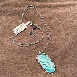 Kendra Scott Reid Macrame long necklace In Rhodium
